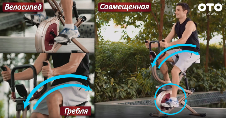 Силовой велотренажер OTO Row Bike RB-1000 золото Силовой велотренажер OTO Row Bike RB-1000 золото